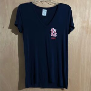Victoria's Secret Navy V-Neck Cardinals T-Shirt